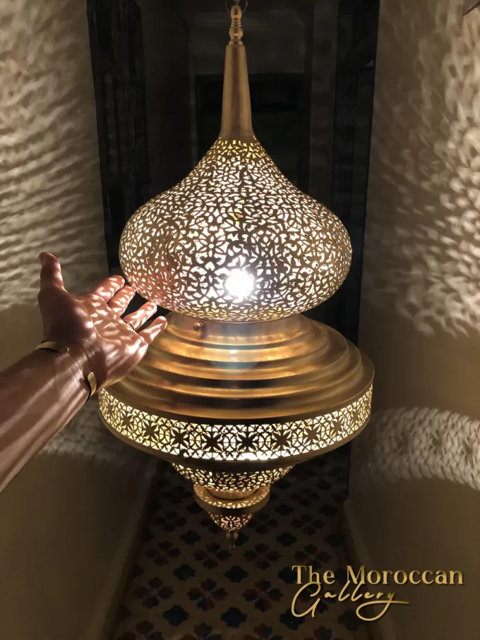 Hanging Moroccan Brass Lamp - TheMoroccanGallery.com