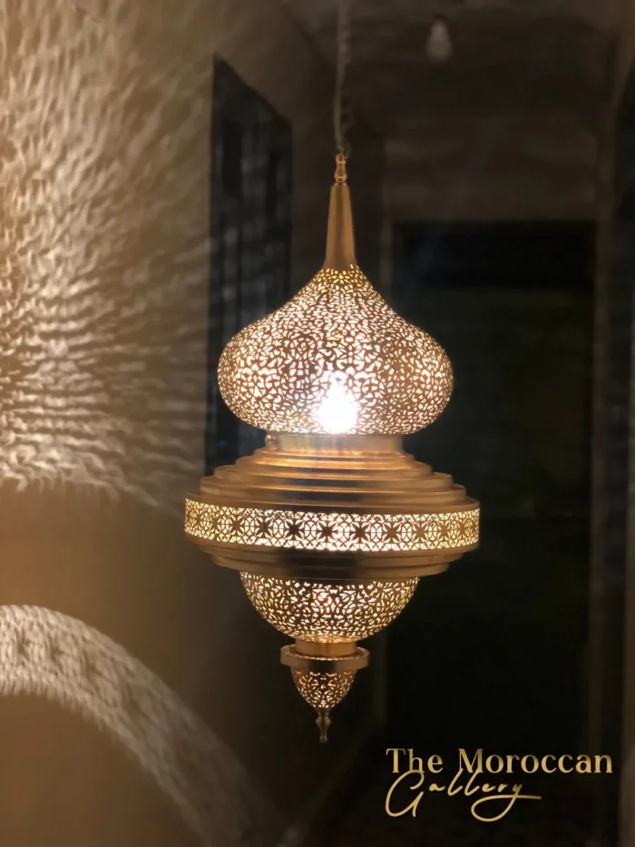 Hanging Moroccan Brass Lamp - TheMoroccanGallery.com