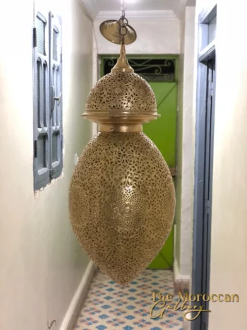 Hanging Moroccan Brass Lamp - TheMoroccanGallery.com