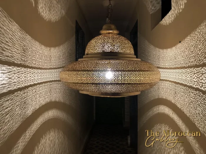 Hanging Moroccan Brass Lamp - TheMoroccanGallery.com