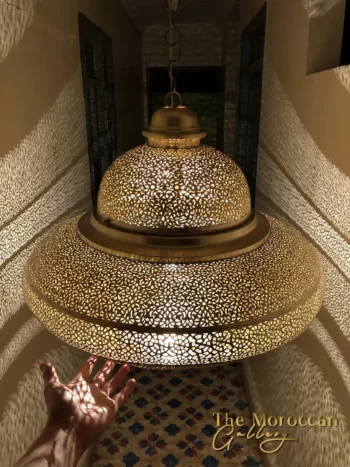 Hanging Moroccan Brass Lamp - TheMoroccanGallery.com
