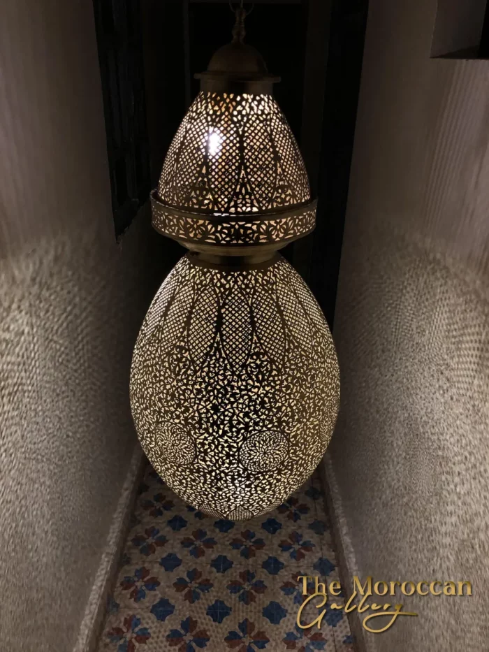 Hanging Moroccan Brass Lamp - TheMoroccanGallery.com