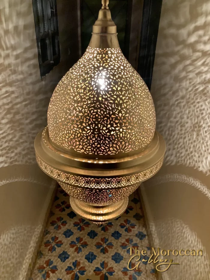 Hanging Moroccan Brass Lamp - TheMoroccanGallery.com