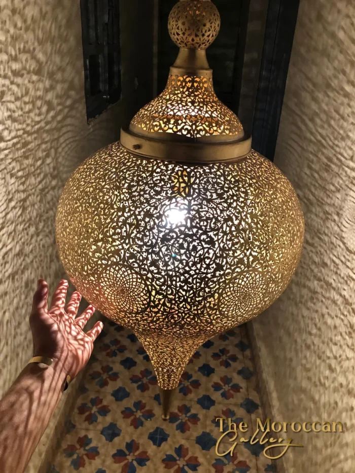 Hanging Moroccan Brass Lamp - TheMoroccanGallery.com