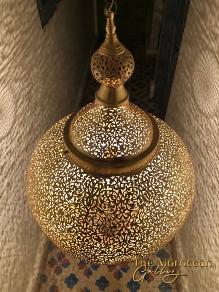 Hanging Moroccan Brass Lamp - TheMoroccanGallery.com