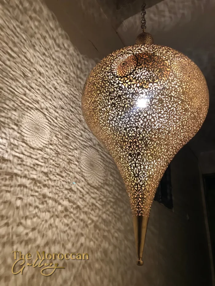 Hanging Moroccan Brass Lamp - TheMoroccanGallery.com