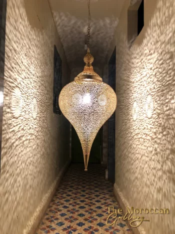 Hanging Moroccan Brass Lamp - TheMoroccanGallery.com