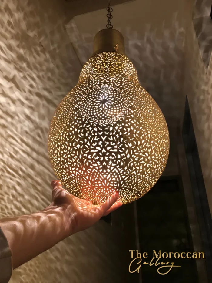 Hanging Moroccan Brass Lamp - TheMoroccanGallery.com