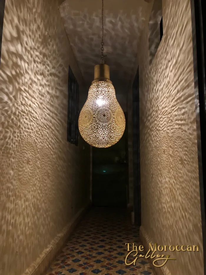 Hanging Moroccan Brass Lamp - TheMoroccanGallery.com