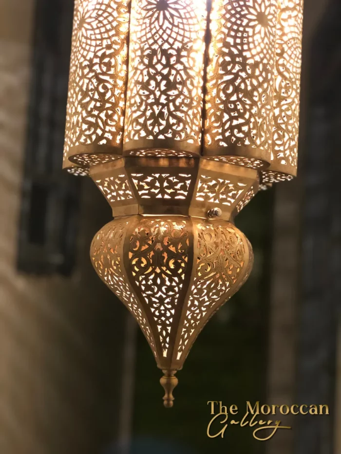 Hanging Moroccan Brass Lamp - TheMoroccanGallery.com