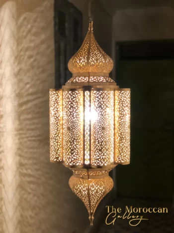 Hanging Moroccan Brass Lamp - TheMoroccanGallery.com