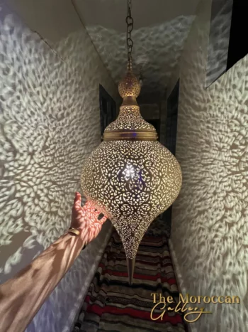 Hanging Moroccan Brass Lamp - TheMoroccanGallery.com