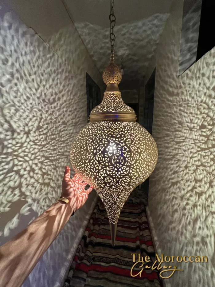 Hanging Moroccan Brass Lamp - TheMoroccanGallery.com