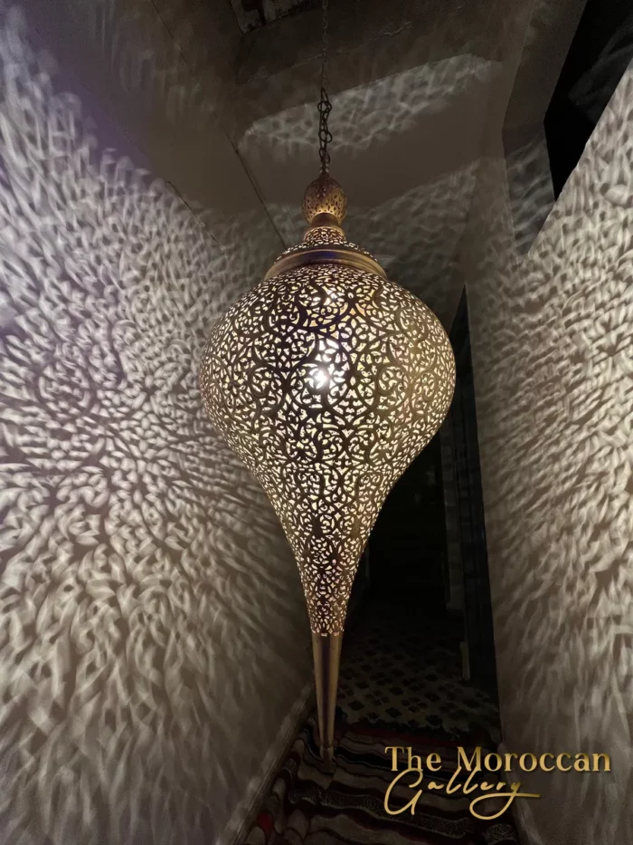 Hanging Moroccan Brass Lamp - TheMoroccanGallery.com