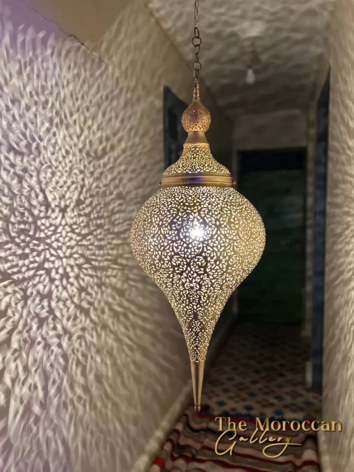 Hanging Moroccan Brass Lamp - TheMoroccanGallery.com