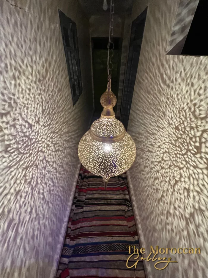 Hanging Moroccan Brass Lamp - TheMoroccanGallery.com